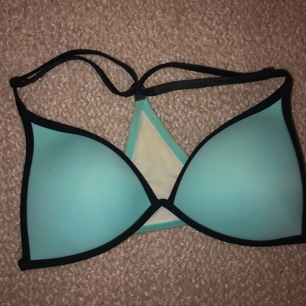 VS Pink swimsuit top, aqua/blue